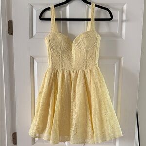Charming Yellow Lace Spring Dress